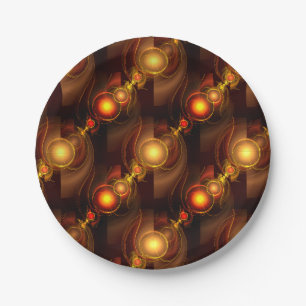 Gold Modern Boho Elegant Abstract Art Pattern #501 Paper Plates
