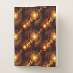 Gold Modern Boho Elegant Abstract Art Pattern #501 Pocket Folder