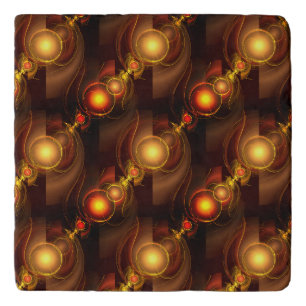Gold Modern Boho Elegant Abstract Art Pattern #501 Trivet