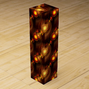 Gold Modern Boho Elegant Abstract Art Pattern #501 Wine Box