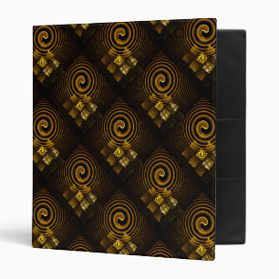 Gold Modern Boho Elegant Abstract Art Pattern #502 3 Ring Binder