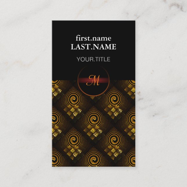 Gold Modern Boho Elegant Abstract Art Pattern #502 Business Card (Front)