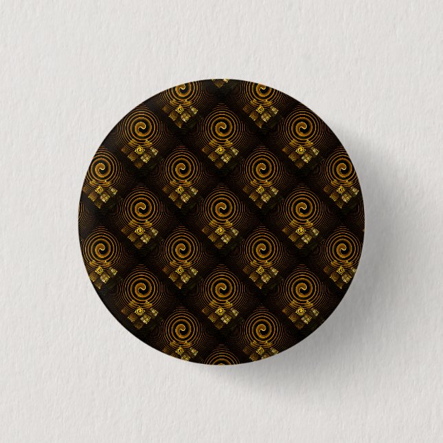 Gold Modern Boho Elegant Abstract Art Pattern #502 Button (Front)