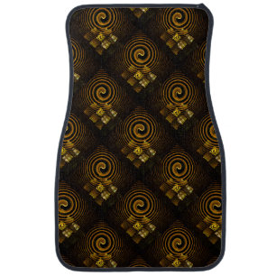 Gold Modern Boho Elegant Abstract Art Pattern #502 Car Floor Mat