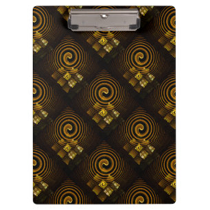 Gold Modern Boho Elegant Abstract Art Pattern #502 Clipboard