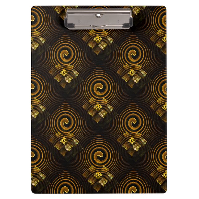 Gold Modern Boho Elegant Abstract Art Pattern #502 Clipboard (Front)
