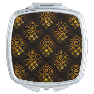 Gold Modern Boho Elegant Abstract Art Pattern #502 Compact Mirror
