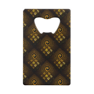 Gold Modern Boho Elegant Abstract Art Pattern #502 Credit Card Bottle Opener