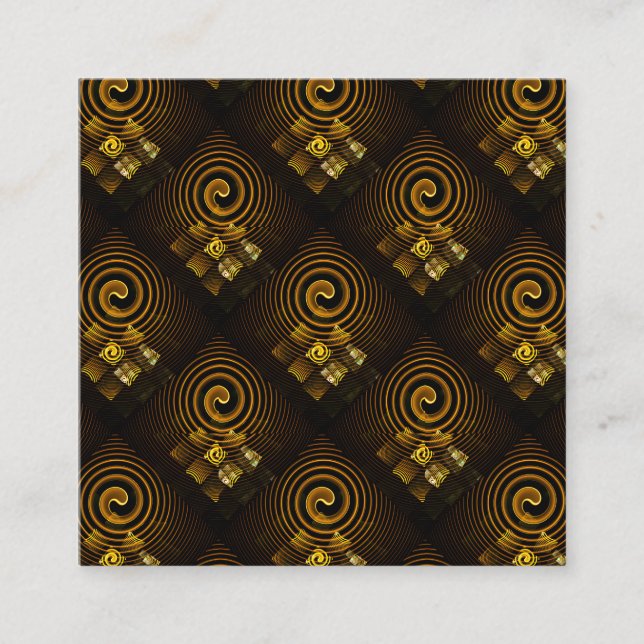 Gold Modern Boho Elegant Abstract Art Pattern #502 Enclosure Card (Front)