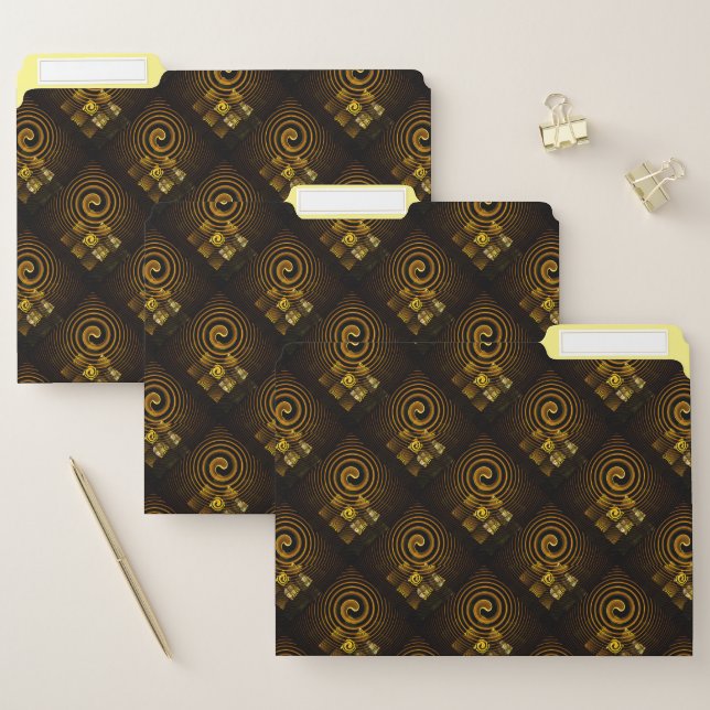 Gold Modern Boho Elegant Abstract Art Pattern #502 File Folder (Set)