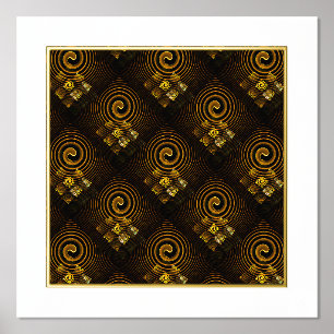 Gold Modern Boho Elegant Abstract Art Pattern #502 Foil Prints