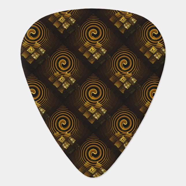 Gold Modern Boho Elegant Abstract Art Pattern #502 Guitar Pick (Front)