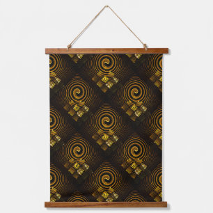 Gold Modern Boho Elegant Abstract Art Pattern #502 Hanging Tapestry