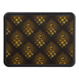 Gold Modern Boho Elegant Abstract Art Pattern #502 Hitch Cover