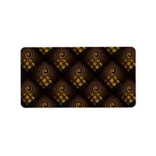 Gold Modern Boho Elegant Abstract Art Pattern #502 Label