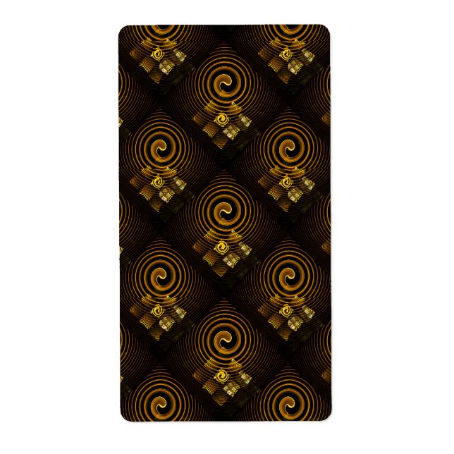 Gold Modern Boho Elegant Abstract Art Pattern #502 Label (Front)