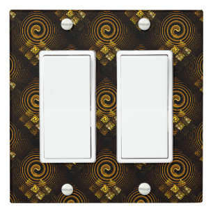 Gold Modern Boho Elegant Abstract Art Pattern #502 Light Switch Cover