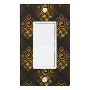 Gold Modern Boho Elegant Abstract Art Pattern #502 Light Switch Cover