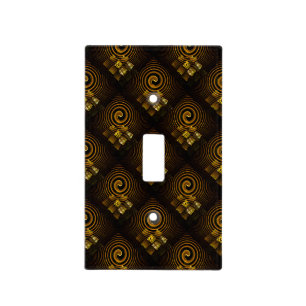 Gold Modern Boho Elegant Abstract Art Pattern #502 Light Switch Cover