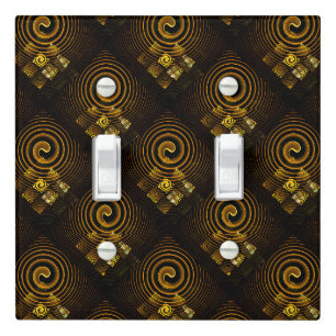 Gold Modern Boho Elegant Abstract Art Pattern #502 Light Switch Cover