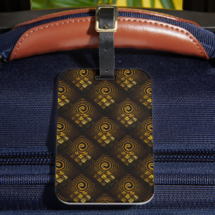 Gold Modern Boho Elegant Abstract Art Pattern #502 Luggage Tag