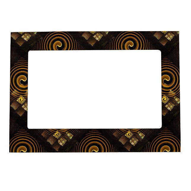 Gold Modern Boho Elegant Abstract Art Pattern #502 Magnetic Frame (Front)