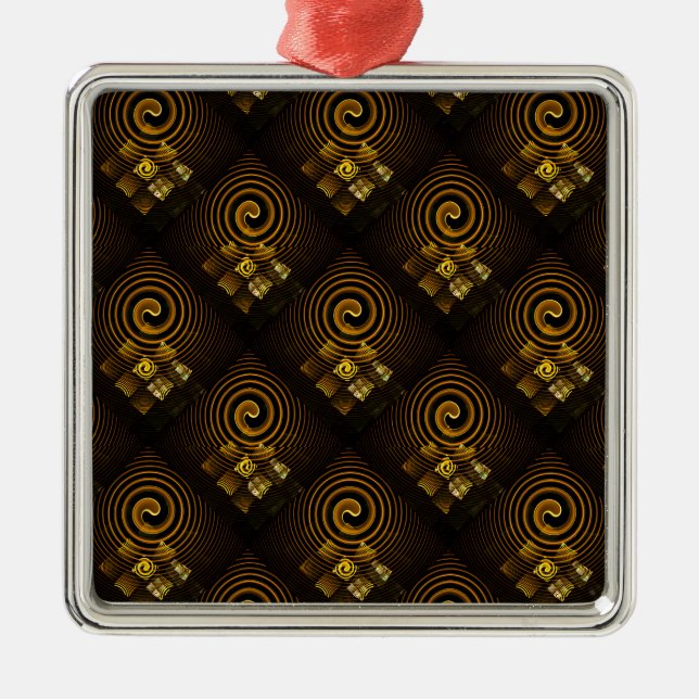 Gold Modern Boho Elegant Abstract Art Pattern #502 Metal Ornament (Front)