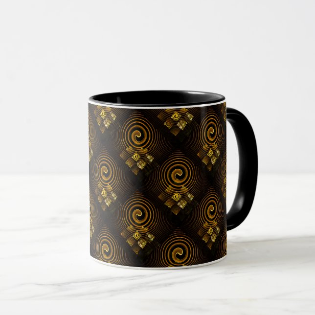 Gold Modern Boho Elegant Abstract Art Pattern #502 Mug (Front Right)