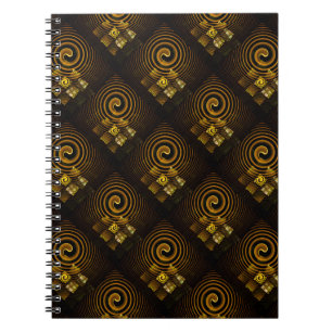 Gold Modern Boho Elegant Abstract Art Pattern #502 Notebook
