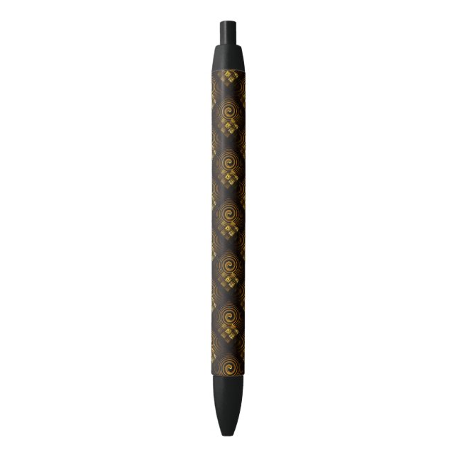 Gold Modern Boho Elegant Abstract Art Pattern #502 Pen (Front Vertical)