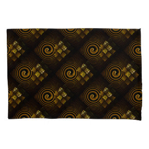 Gold Modern Boho Elegant Abstract Art Pattern #502 Pillow Case