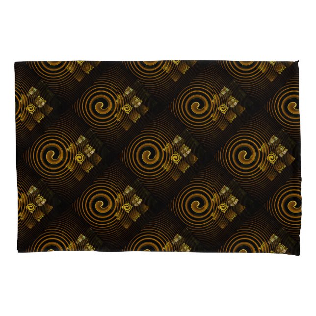 Gold Modern Boho Elegant Abstract Art Pattern #502 Pillow Case (Front)