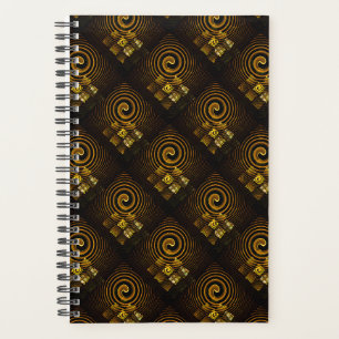 Gold Modern Boho Elegant Abstract Art Pattern #502 Planner