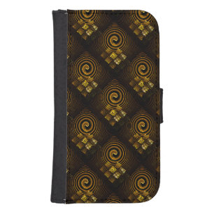 Gold Modern Boho Elegant Abstract Art Pattern #502 Galaxy S4 Wallet Case