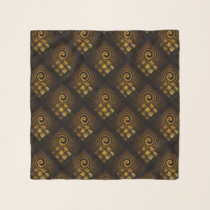 Gold Modern Boho Elegant Abstract Art Pattern #502 Scarf