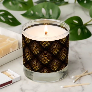 Gold Modern Boho Elegant Abstract Art Pattern #502 Scented Candle