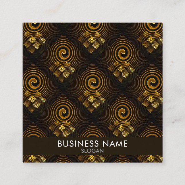 Gold Modern Boho Elegant Abstract Art Pattern #502 Square Business Card (Front)