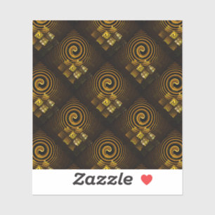 Gold Modern Boho Elegant Abstract Art Pattern #502 Sticker