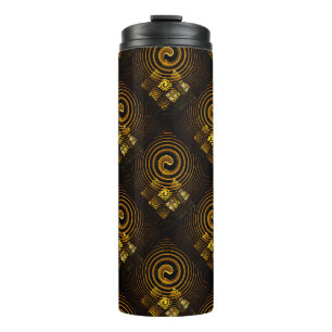 Gold Modern Boho Elegant Abstract Art Pattern #502 Thermal Tumbler