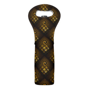 Gold Modern Boho Elegant Abstract Art Pattern #502 Wine Bag