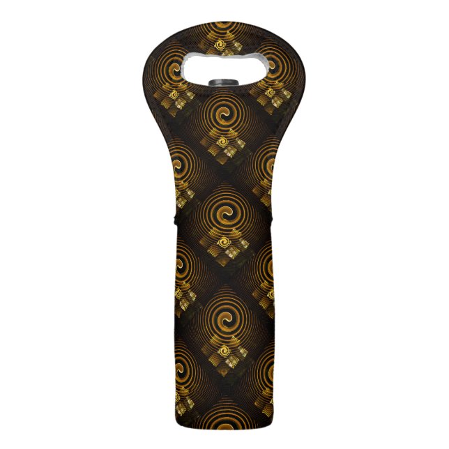 Gold Modern Boho Elegant Abstract Art Pattern #502 Wine Bag (Front)