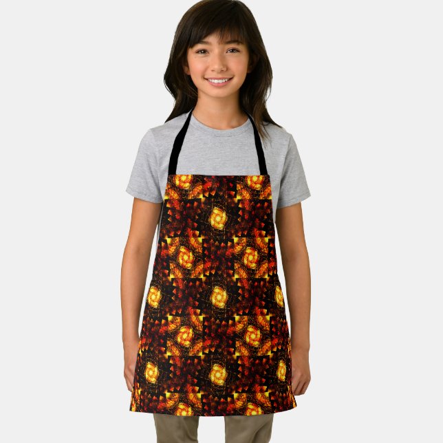Gold Modern Boho Elegant Abstract Art Pattern #506 Apron (Insitu)
