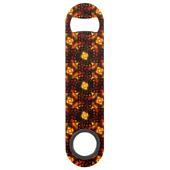 Gold Modern Boho Elegant Abstract Art Pattern #506 Bar Key (Front)