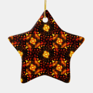 Gold Modern Boho Elegant Abstract Art Pattern #506 Ceramic Ornament