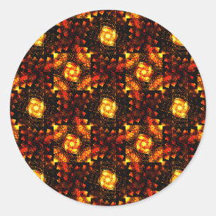 Gold Modern Boho Elegant Abstract Art Pattern #506 Classic Round Sticker