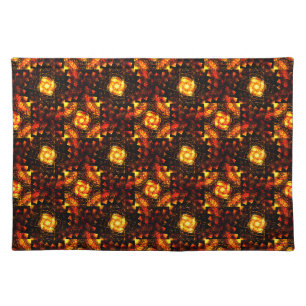 Gold Modern Boho Elegant Abstract Art Pattern #506 Cloth Placemat