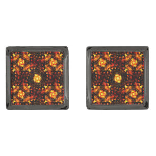 Gold Modern Boho Elegant Abstract Art Pattern #506 Cufflinks