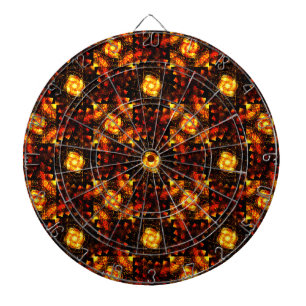 Gold Modern Boho Elegant Abstract Art Pattern #506 Dart Board