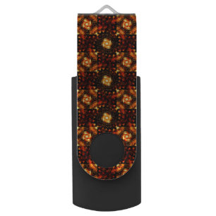 Gold Modern Boho Elegant Abstract Art Pattern #506 Flash Drive