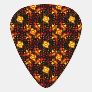 Gold Modern Boho Elegant Abstract Art Pattern #506 Guitar Pick